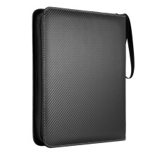 Trading Card Binder, 9 Vakken Baseball Card Binder Sleeves met Ritssluiting, Card Case voor Game/Voetbal/Honkbalkaart Zwart