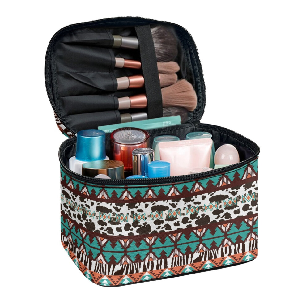 Stripe Brush Holder Cosmetic Toiletry Bag with Brush Slots
