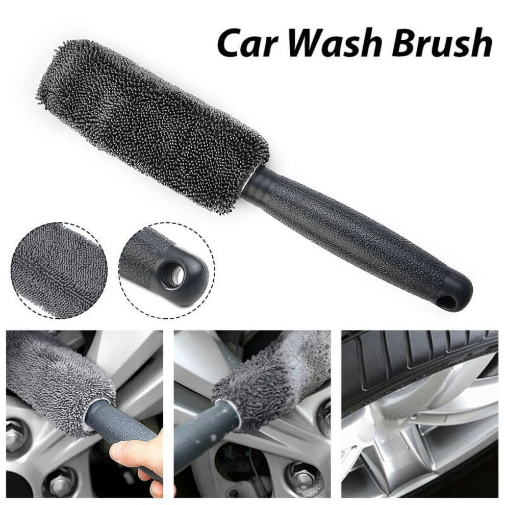 Car Wheel Cleaning Brush Tool Tire Washing Clean Soft Bristle Cleaner Black 9170372376063