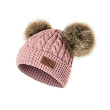 Pink Warm Keeping Casual Beanie Hat for Girls Children Winter 1Pack