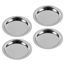 Lot de 4 organisateurs de sachets de thé argentés, plateaux sous-verres en métal, accessoires pour le thé et le café