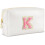 Preppy leren waterdichte make-uptas met initialen 1