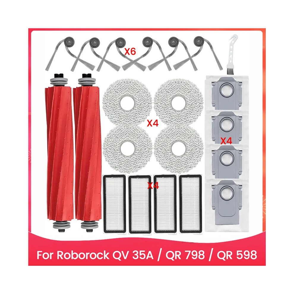 Accessories Kits For Qv 35A / Qr 798 / Qr 598 Robot Vacuum Cleaner Main Side Brush Hepa Filter Dust Bag Mop Pad 6033488525967