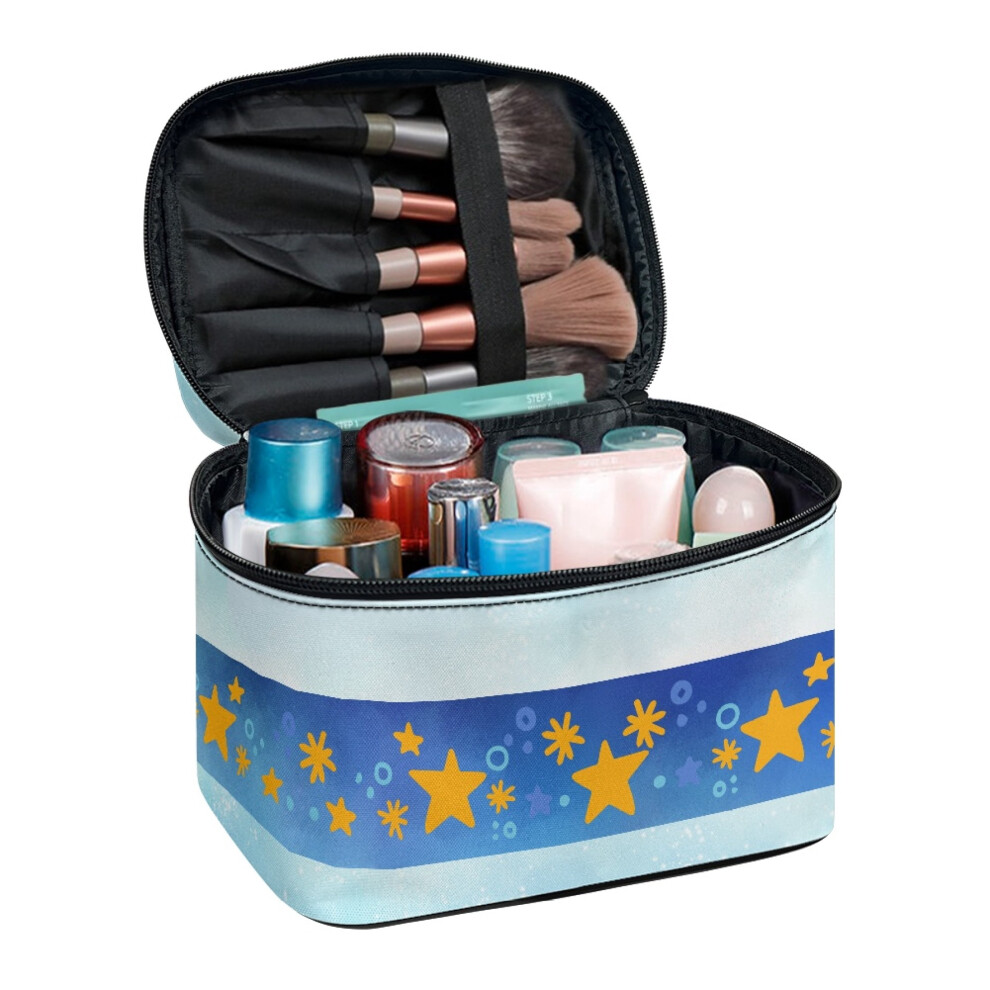 Cosmetic Bag with Brush Slots Portable Lightweight Travel