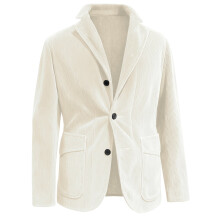 Herenjas/vest van effen corduroy met warme zakken, casual model, wit, maat M