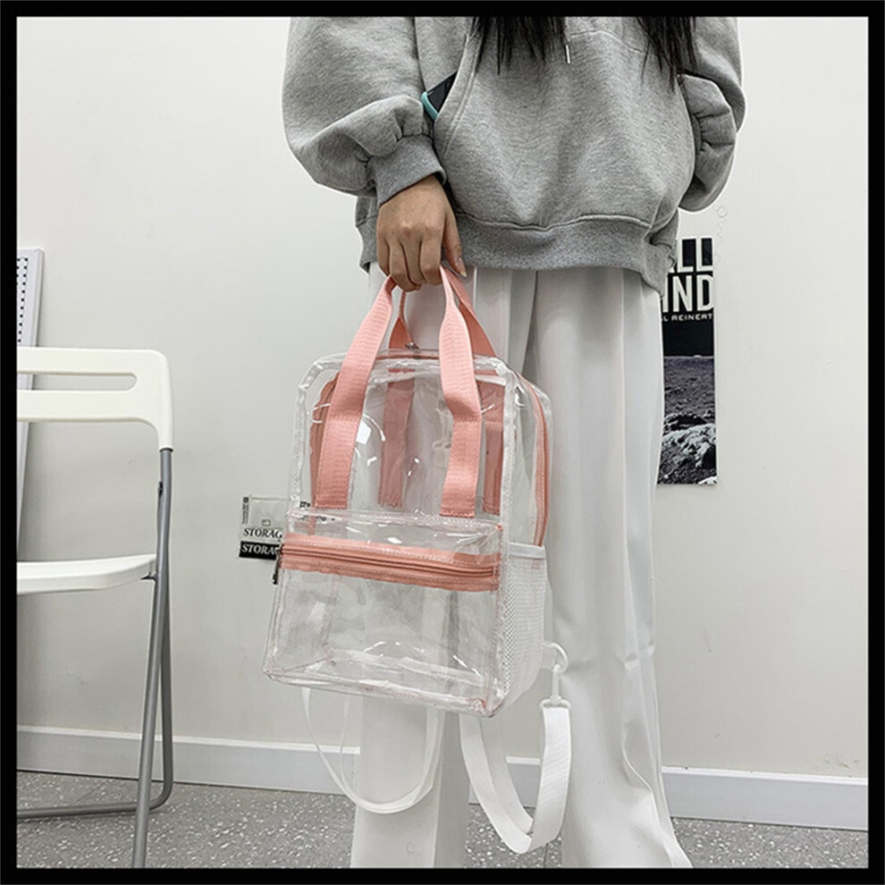 Clear Makeup Bags Large Cosmetic Bags Multifunction Travel Toiletry Bag for Women Transparent Tote Beach Bag PVC Zipper Closure Swimming Handbag