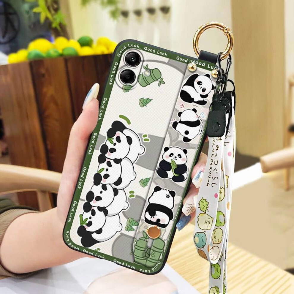 Samsung Galaxy A05/Sm-A055f Case Â Anti-Knock, Kickstand, Wrist Strap, Shockproof Panda Silicone Case, Compatible With A05 9065194475523
