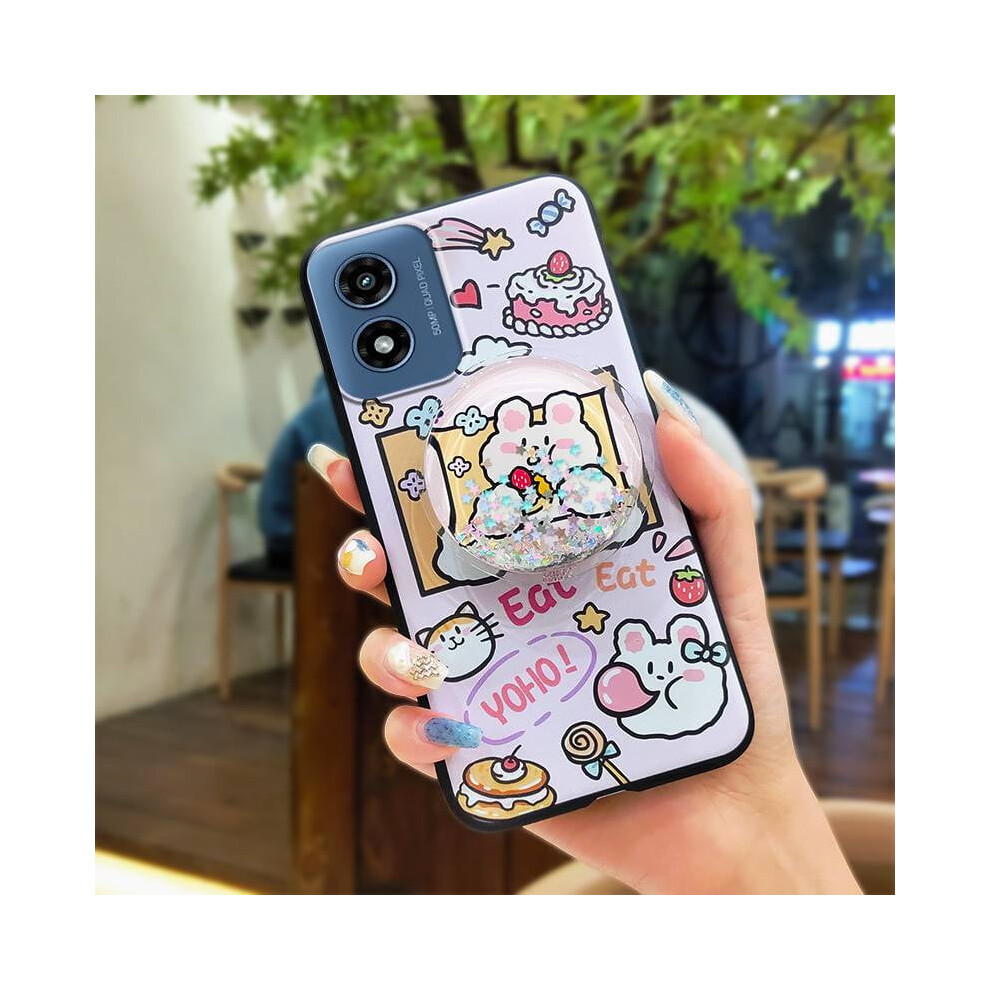 Moto G Play 2024/4G/5G Glitter Tpu Phone Case With Lens Protection, Kickstand & Dirt/Anti-Knock Resistance 9065194475554