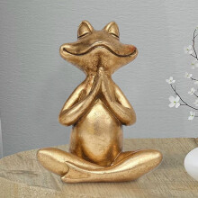 Set di 3 statuette di rane dorate per yoga, in resina, perfette come decorazione zen per scrivania o giardino, per un'atmosfera rilassante. Un regalo