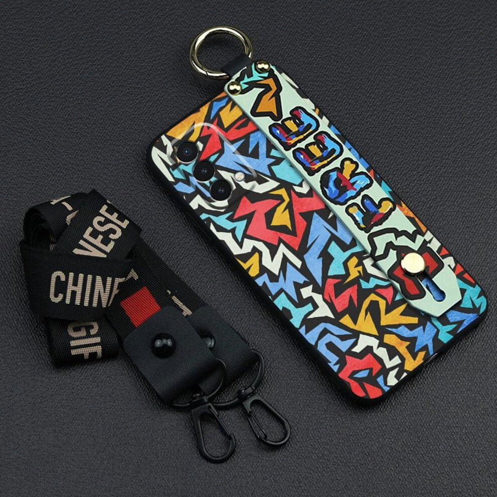 Phone Case For Oneplus Nord N200 5G Â Fashion Ring Wristband, Kickstand, Dirt-Resistant, Anti-Knock, Shockproof, Graffiti Design 9165521922147