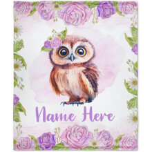 Lovely Deer Floral Personalized Blanket with Name – Soft, Lightweight Throw for Couch/Bed, Unisex X-Small (40"x30"), Compatible with Toddler Use