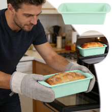 Mini Silicone Bread Loaf Pan - Non-Stick Heat Resistant Baking Mold for Bread, Cake, Meatloaf & Lasagna
