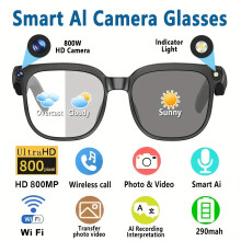 Smart Glasses 8MP 1080P Anti-shake Photochromic Lenses