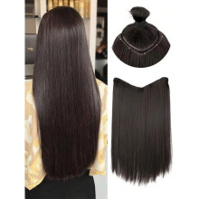 Black Extra Long Straight Hair 5-Clip Ponytail Extensions, 20–40 Inches, Compatible with All Hair Types