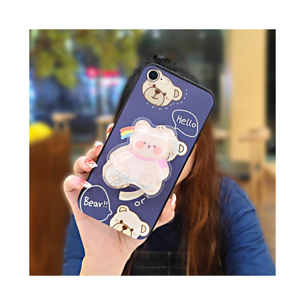 Glitter Soft Phone Case Compatible With Iphone 7/8/Se 2020/Se2 Â Waterproof, Quicksand Design, Silicone, Cute Kickstand, Anti-Knock 9165521923281