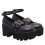 Sapatos retrô de bico redondo e salto grosso, estilo antigo, 1 par, 24 cm (9,432 polegadas) 1