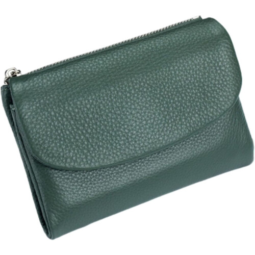 Pebble Leather Wallet RFID Blocking Slim Bifold 14+ Card