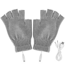 USB-verwarmde handschoenen voor dames en heren, oplaadbaar op 5V, vingerloos, warme winterwanten voor buitenactiviteiten zoals skiën en andere