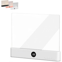 Flat Book Light, Rechargeable LED Reading Light with 3 Color Modes, Eye-Caring HD Lens, Dimmable Panel & Timer, Portable Clip Lamp for Bed