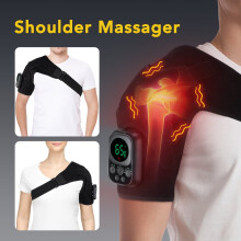 Cordless Shoulder Heating Pad with Vibration, 3-in-1 Heated Brace for Shoulders/Elbows/Knees, Detachable Massager, App Remote Control, Compatible