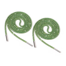 Pack of 2 Shining Rhinestones Shoelaces 140cm Glittering Shoes Laces String Blingbling Round Laces for Sneakers Hoodie