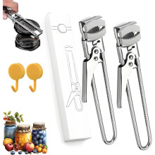 Jar Opener for Weak Hands, 7.75"/9.05" Adjustable Stainless Steel Can Opener, Thickened Clip Teeth, Manual Gripper for Elderly & Children –