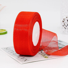 Ribín Organza Trédhearcach 50 Slat 1.6 Orlach ar Leithead, Stíl Mogaill Tulle Chiffon le haghaidh Fillte Bronntanais, Maisiúcháin Crann Nollag &