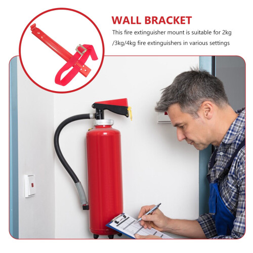 Red Fire Extinguisher Stand Iron Wall Mount Bracket 1