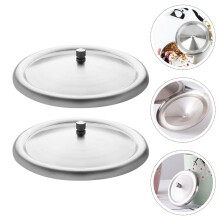 Topbathy Couvercles de tasses en acier inoxydable, lot de 2 couvercles pour tasses à thé et à eau, 9,3 cm, pour la maison et le restaurant