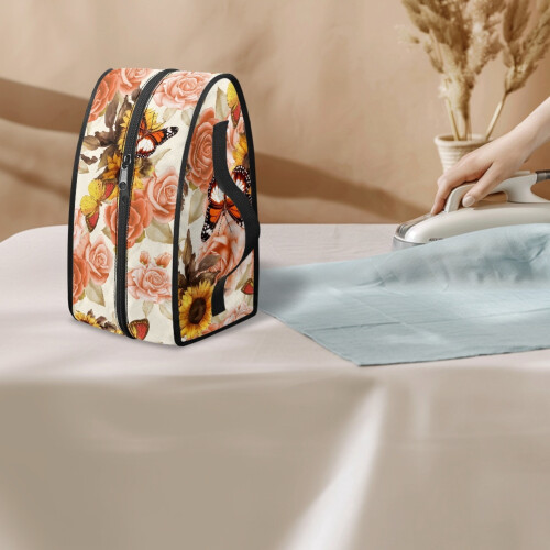 Butterfly Rose Polyester Handheld Travel Iron Case, Case Only 2