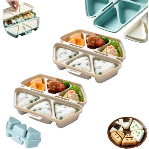 Φόρμα Onigiri 6 σε 1 – Τριγωνική μηχανή σούσι με γρήγορη αναδίπλωση, φτιάχνει 6 μπάλες