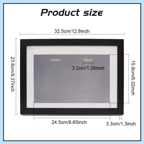Black Wooden Medal Shadow Box Frame12.8x9.4in 1