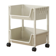 2-Tier Rolling Cart Organizer with Wheels – Compatible with Laundry Room, Bathroom, Office, Kitchen & More