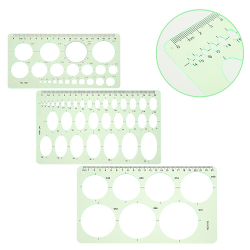 Geometric Shapes Stencil Set for Students 3 pcs