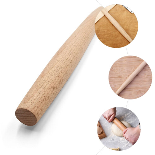 Rolling Pin For Flour Food Beech Wood 1Set for Baking 1