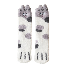 Chaussettes basses duveteuses à motif chat – Chaussettes-chaussons confortables pour femmes et filles, chaussettes d'hiver invisibles, taille