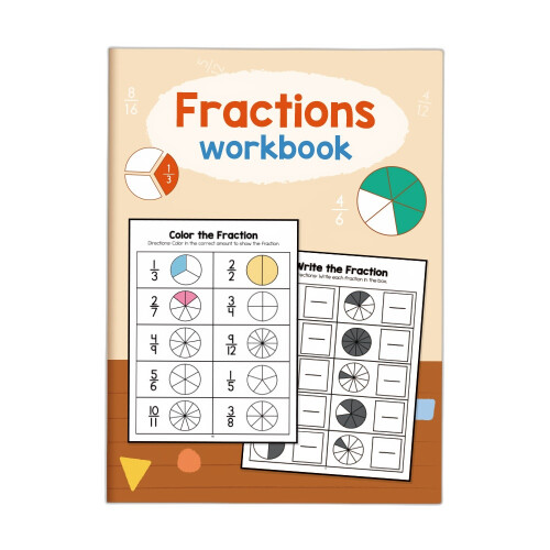 Math Workbook: Fractions for Kids (24pg) 2