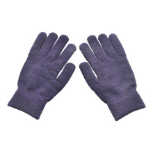 Winter Gloves for Men & Women – Thick Knitted Cold-Weather Cycling Gloves, Solid Color, Purple – Compatible with All Winter Activities