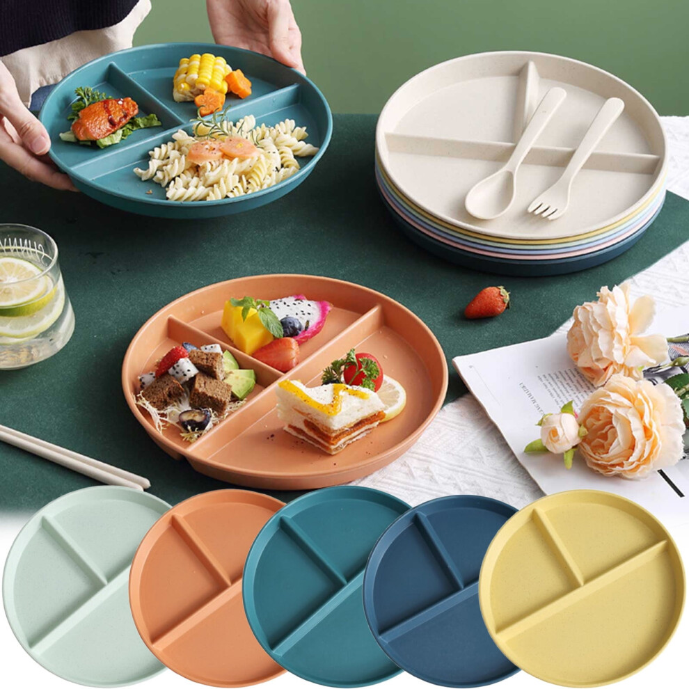 Children's Tableware Set with 3 Dividing Compartments, Reducing Mess and Perfect for Dessert, Breakfast, and Meal Time Organization
