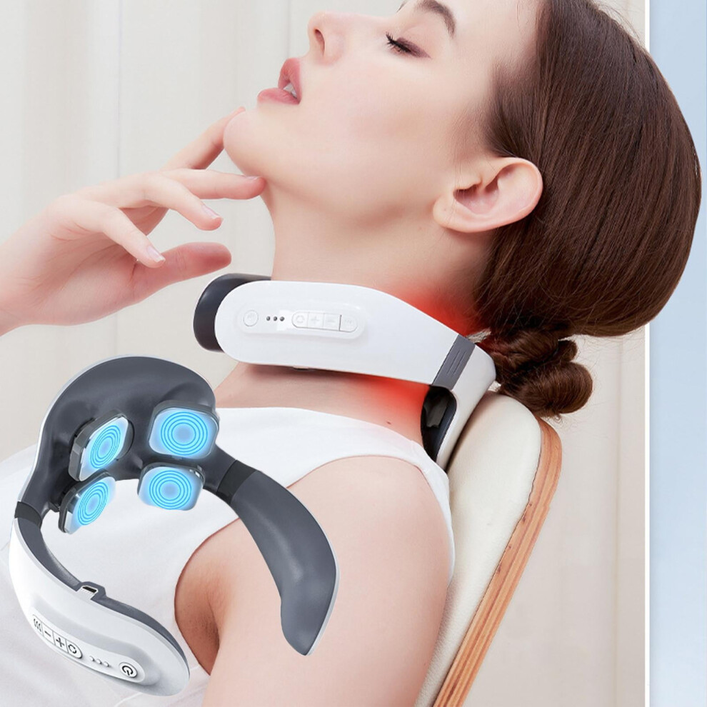 Neck Massager for Pain Relief, Deep Tissue & Heat, Portable Cordless Cervical Spine Massager