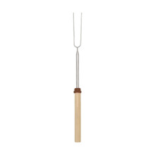 Fourchette télescopique pour barbecue, bâtonnet rétractable de 81 cm (31,8 po) en acier inoxydable avec manche en bois – Compatible avec les
