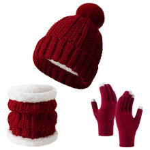 Nrmvnmi 3-Pc Winter Set: Beanie, Scarf & Touch-Screen Gloves with Fleece Lining – Compatible with Ski/Outdoor Use