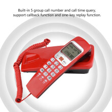 Wall Mount Corded Phone Red with Caller ID