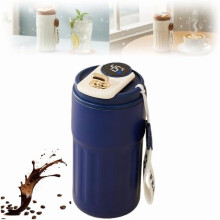 Mug de voyage en acier inoxydable 316 avec affichage LED de la température, gobelet isotherme de 44 cl, couvercle à clapet et joint en silicone –