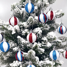 12-Pack Red Plastic Christmas Baubles 5 cm