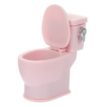 Sound Miniature Dollhouse Toilet Set Plastic Pink 1Pack For Collectors