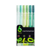 Acrylic Gel Pens 1.0mm Fine Point 6-Pack for Coloring Books