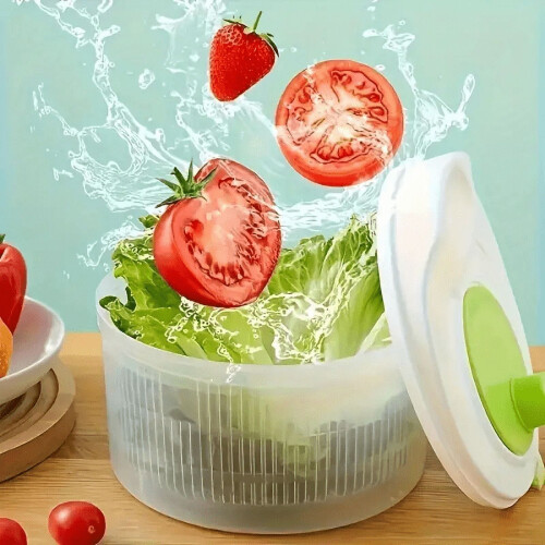 1pc 3L Multi-Functional Salad Spinner & Veggie Dryer – Colander, Drainer, No Power Needed, Plastic Kitchen Tool