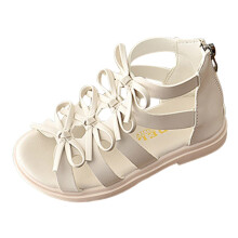 Toddler Girls Summer Sandals Breathable Flat Sole Indoor Outdoor Play Slippers for Children Comfortable Lightweight Beach Footwear Beige 7-8 Years