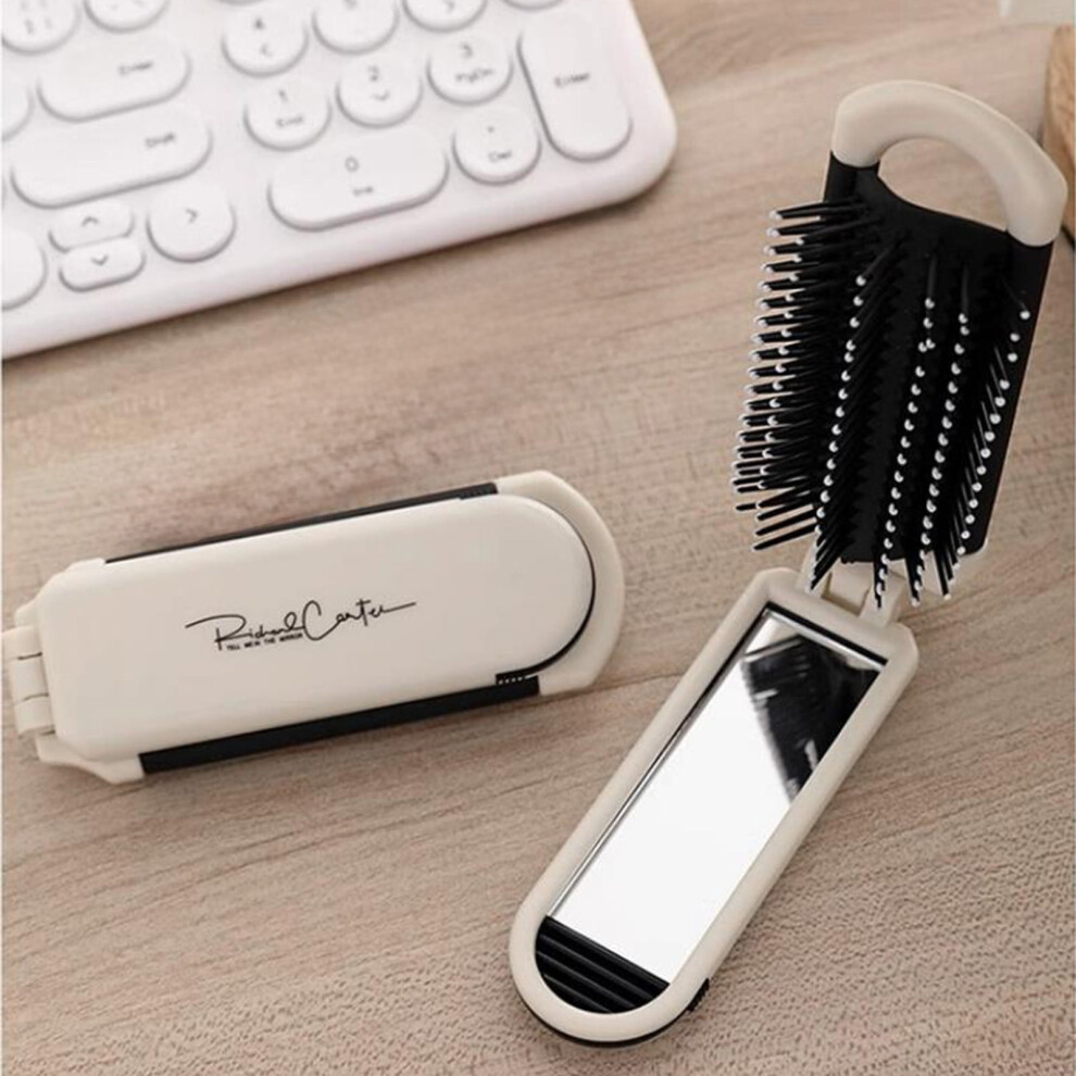 Foldable Travel Hair Brush with Mirror â Compact Pocket-Sized Massage Comb for Gym, Trip, Purse & Swimming